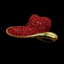 Load image into Gallery viewer, Society Designer Hat Brooch | 67x30x6mm | Sparkling Red | 1 Brooch |