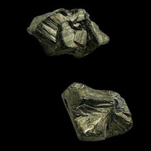 Load image into Gallery viewer, Pyrite Crystal Nugget Beads | 27x15x14mm to 24x18x11mm | Silver Gold | 2 Beads |
