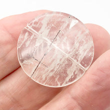 Load image into Gallery viewer, Tourmalated Clear Quartz Disc Pendant Bead | 30mm | 1 Bead |