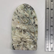 Load image into Gallery viewer, Harmony Stone Jade Buddha Pendant Bead | 50x30mm | Green White | 1 Pendant Bead|