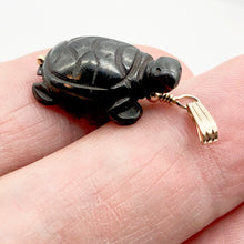 Load image into Gallery viewer, Charming! Hematite Turtle & Vermeil Pendant 509280HMG