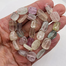 Load image into Gallery viewer, Kunzite 57G Flat Nugget Bead Strand| 20x10x5 to 12x11x5mm | Pink, Green, Clear |