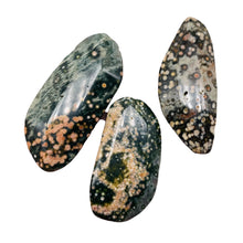 Load image into Gallery viewer, Ocean Jasper Old Stock Long Oval Beads| 45x22x6 to38x20x7mm| Pink, Gray| 3 Beads