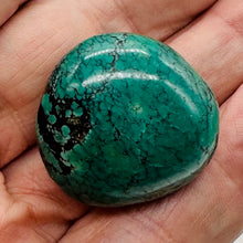 Load image into Gallery viewer, Turquoise Natural Focal 21g Nugget Bead | 29x29x19mm | Blue, Black | 1 Bead |