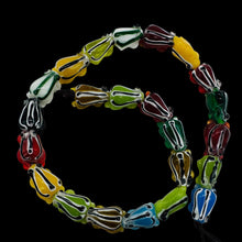 Load image into Gallery viewer, Frog Lampwork Jumping Froggie Bead Strand| Multi-Color | 17mm Long | 23 Beads |