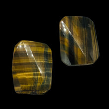 Load image into Gallery viewer, Tiger Eye Rectangle Wavy Bead Parcel | 3 1/4" Long | Bronze, Black | 2 Beads |