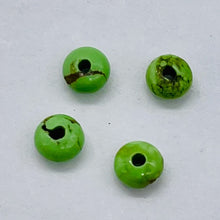 Load image into Gallery viewer, Gaspeite Hi Grade 4mm Rondelle Beads | 4mm | Green Brown | 4 Beads |