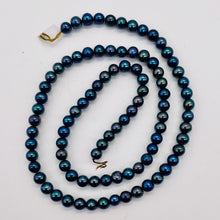 Load image into Gallery viewer, Fresh Water Pearls 16" Strand | Round | 4mm | Peacock Blue | 90 Pearls |