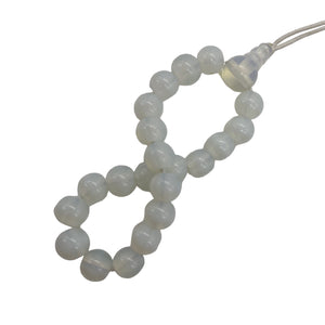 Opalized Glass 7" Strand Round Beads | 8mm | Opalized White | 21 Beads |