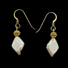 Load image into Gallery viewer, White Freshwater Pearl Dangle Earrings 14K Gold Filled 1.25 Inch