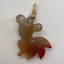 Load image into Gallery viewer, Hand Carved Carnelian Agate Koi Gold Fish Pendant | 1 3/4" Long |