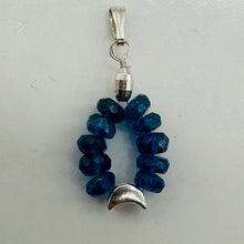 Load image into Gallery viewer, Dazzle Blue Apatite Moon Goddess 14K Gold Filled Pendant | 1" Long |