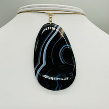 Load image into Gallery viewer, Stunning! Black and White Sardonyx 14Kgf Wire Wrap Pendant | 2 3/4 Inch Long |