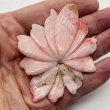 Load image into Gallery viewer, Peruvian Opal 131ct Carved Flower Pendant Bead| 97x60x5mm| Pink| 1 Pendant Bead|