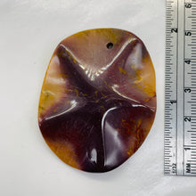 Load image into Gallery viewer, Australian Mookaite Starfish Oval Pendant Bead | 50x40x6mm | Maroon Beige | 1 |