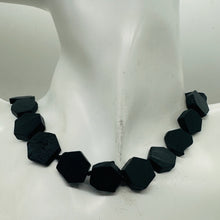 Load image into Gallery viewer, Black Stone - Africa Hexagon Bead Strand | 17x15x5mm | Black Matte | 22 Beads |