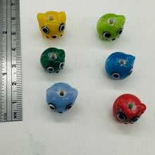 Load image into Gallery viewer, Kitty Cat Ceramic Round | 15mm | Multi-Color | 6 Beads
