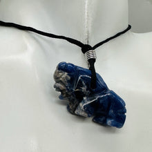 Load image into Gallery viewer, Sodalite Stone Rhinoceros Pendant Necklace| 3/4' Long | Blue, White | 1 Pendant|