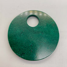 Load image into Gallery viewer, Green African Jade Pi Circle Pendant Bead | 50x5mm |12mm Hole |