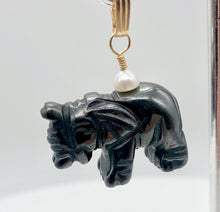 Load image into Gallery viewer, Hematite Elephant Pendant Necklace | Semi Precious Stone Jewelry | 14k Pendant