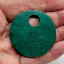 Load image into Gallery viewer, Green African Jade Pi Circle Pendant Bead | 50x5mm |12mm Hole |