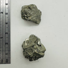 Load image into Gallery viewer, Pyrite Crystal Nugget Beads | 24x24x19mm to 22x16x16mm | Silver Gold | 2 Beads |