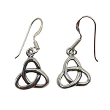 Load image into Gallery viewer, Celtic Sterling Silver Triquetra or Trinity Knot Earrings | 1" Long |