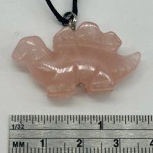 Load image into Gallery viewer, Rose Quartz Stegosaurus Dinosaur Pendant Necklace | 3/4' Long | Pink |