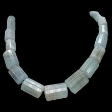 Load image into Gallery viewer, Aquamarine Graduated Faceted Tube Bead Strand | 8x5 to 20x15mm Blue| 34 Beads |