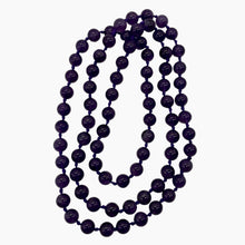 Load image into Gallery viewer, Royal Amethyst Necklace Knotted on Silk | 8mm |Round | 32" Long | Purple | 1 |