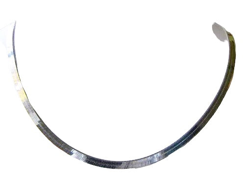 Sleek! Silver 3mm Herringbone Chain Necklace | 16