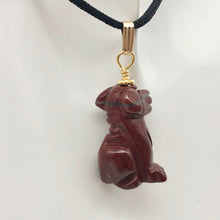 Load image into Gallery viewer, Red Jasper Dog Pendant Necklace | Semi Precious Stone Jewelry | 14k Pendant |