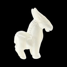 Load image into Gallery viewer, Hand Carved Donkey Burro Stone Animal Statue | 40x35x15mm | Clear, White