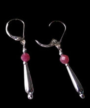 Load image into Gallery viewer, Glam Natural Purple-Red Sapphire & Silver Earrings 306618F