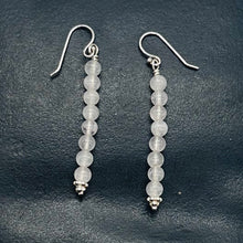 Load image into Gallery viewer, Light Pink Rose Quartz Sterling Silver Semi Precious Gemstone Earrings |2" Drop|