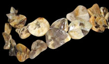 Load image into Gallery viewer, Hand Carved Big Cat Feldspar Leaf Bead Strand 109319FE