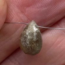 Load image into Gallery viewer, Sapphire 6ct Color Change Gemstone Briolette | 12x9x7mm | Green Yellow | 1 Bead