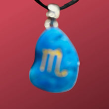 Load image into Gallery viewer, Zodiac Scorpio Howlite Stone Oval Pendant | 1 1/2" Long | Blue | 1 Pendant }
