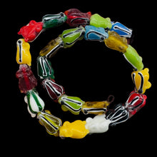 Load image into Gallery viewer, Frog Lampwork Jumping Froggie Bead Strand| Multi-Color | 17mm Long | 23 Beads |