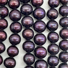 Load image into Gallery viewer, Fresh Water Pearls 16" Strand Round Pearls | 9mm | Deep Royal Purple | 1 Strand|