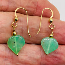 Load image into Gallery viewer, Chrysoprase Hearts W/ 12Kgf Earrings Delightful #310662A
