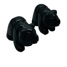 Load image into Gallery viewer, Adorable! Hand Carved Onyx Panda Bear Beads | 19x14x10mm | Black