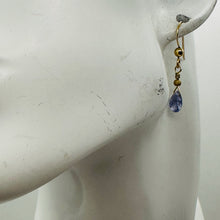 Load image into Gallery viewer, Tanzanite 14K Gold Filled Drop Wire Wrap Earrings | Lavender | 1 Inch Long |