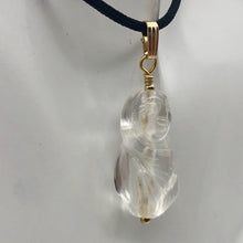 Load image into Gallery viewer, Hand Carved Quartz Female Laughing Buddha Pendant with 14K Gold Findings|1 3/4"|