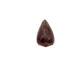 Load image into Gallery viewer, Sapphire Dark Merlot Faceted Briolette Bead | Red | 11 cts | 15x9mm |