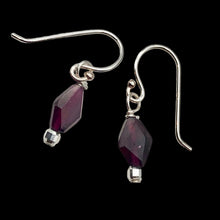 Load image into Gallery viewer, Amazing Diamond-shaped Pyrope Garnet & Sterling Silver Earrings | 7/8" long |