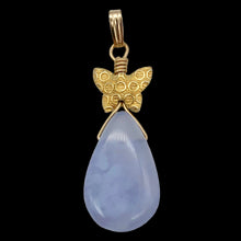 Load image into Gallery viewer, Blue Chalcedony Designer 14K Gold Filled Pendant | 22x12x6mm | 1 5/8" Long |