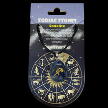Load image into Gallery viewer, Zodiac Sagittarius Sodalite Stone Pendant | 1 1/2" Long| Blue, White| 1 Pendant|