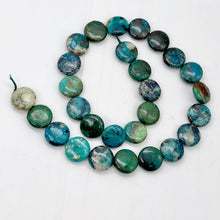 Load image into Gallery viewer, Seven Beads of Natural Chrysocolla 12mm Coin Beads 10421
