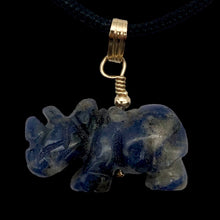 Load image into Gallery viewer, Sodalite Rhinoceros Pendant Necklace|Semi Precious Stone Jewelry|14k Pendant